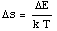 s = E/(k T)