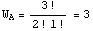 W_A = 3 !/(2 ! 1 !) = 3