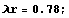 r = 0.78 ;
