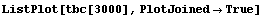 ListPlot[tbc[3000], PlotJoined -> True]