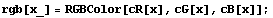 rgb[x_] = RGBColor[cR[x], cG[x], cB[x]] ;