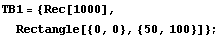TB1 = {Rec[1000], Rectangle[{0, 0}, {50, 100}]} ;