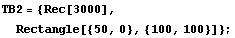 TB2 = {Rec[3000], Rectangle[{50, 0}, {100, 100}]} ;