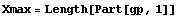 Xmax = Length[Part[gp, 1]]