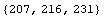 {207, 216, 231}