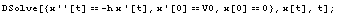 DSolve[{x''[t] == -h x '[t], x '[0] == V0, x[0] == 0}, x[t], t] ;