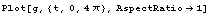Plot[g, {t, 0, 4}, AspectRatio -> 1]