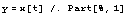 y = x[t] /. Part[%, 1]