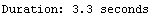 Duration: 3.3 seconds
