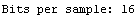 Bits per sample: 16