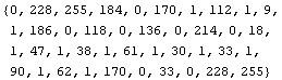{0, 228, 255, 184, 0, 170, 1, 112, 1, 9, 1, 186, 0, 118, 0, 136, 0, 214, 0, 18, 1, 47, 1, 38, 1, 61, 1, 30, 1, 33, 1, 90, 1, 62, 1, 170, 0, 33, 0, 228, 255}