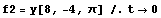 f2 = y[8, -4, ] /.t -> 0
